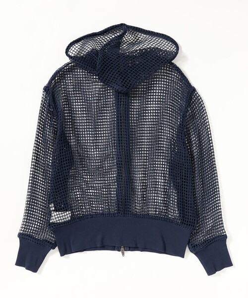 BEAMS BOY（ビームスボーイ）の「ビッグ メッシュ フーディー（パーカー・レディース・ネイビー/オフホワイト/ブラウン・ONE SIZE）」の8枚目の写真