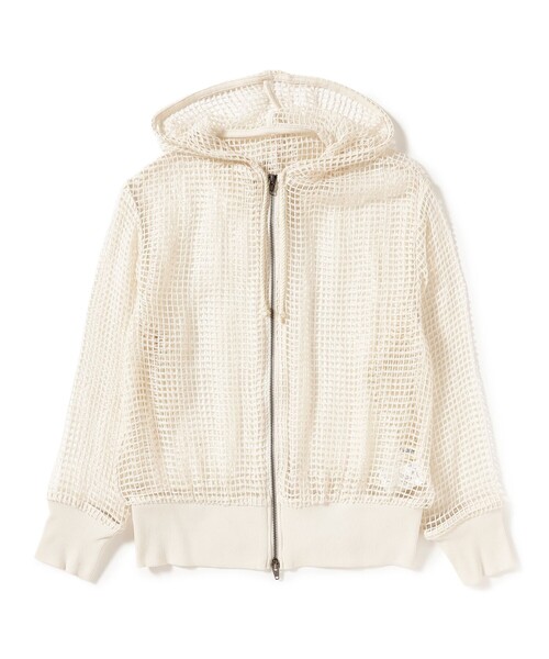 BEAMS BOY（ビームスボーイ）の「ビッグ メッシュ フーディー（パーカー・レディース・ネイビー/オフホワイト/ブラウン・ONE SIZE）」の6枚目の写真