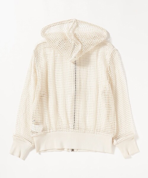 BEAMS BOY（ビームスボーイ）の「ビッグ メッシュ フーディー（パーカー・レディース・ネイビー/オフホワイト/ブラウン・ONE SIZE）」の5枚目の写真