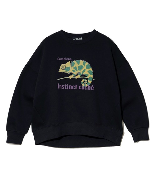 CUBE SUGAR（キューブシュガー）の「CUBE SUGAR/キューブシュガー　裏起毛アニマルプリントPO（スウェット・レディース・ナチュラル/ブラック/カーキ・FREE）」の12枚目の写真