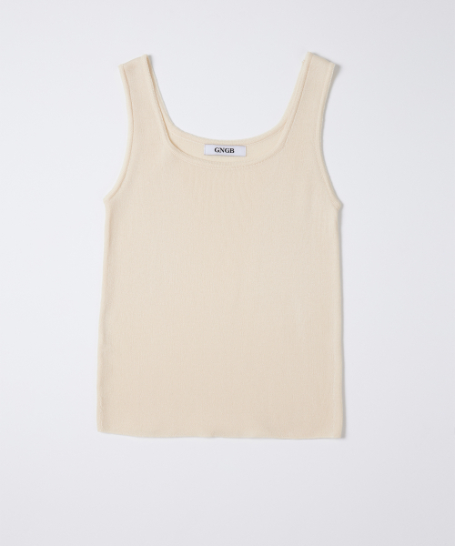 GNGB(ジーエンジービー)の「スクエアスリーブレス_Cream(Tシャツ/カットソー・レディース・その他・FREE)」の2枚目の写真