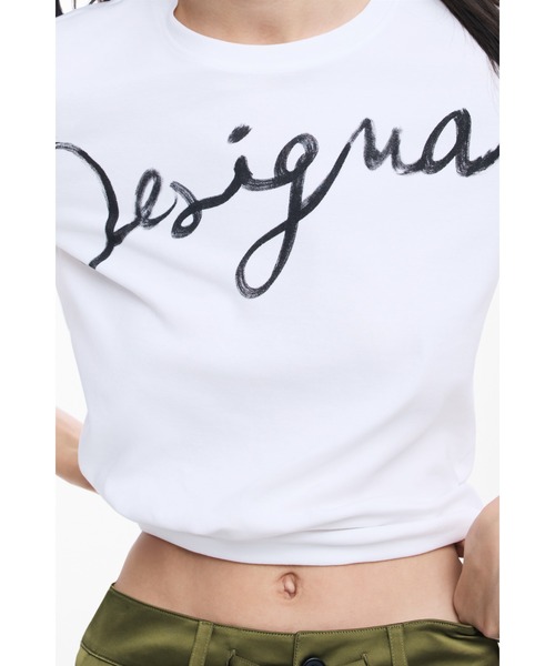 Desigual(デシグアル)の「DesigualロゴプリントベーシックT 白 黒(Tシャツ/カットソー・レディース・ブラック/ホワイト・S/XS/M/L/XL)」の7枚目の写真