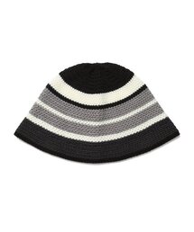 Cavish（カビシ）の「STRIPED KNIT BUCKET HAT BLACK(CV2DSUAB24A)（ハット）」