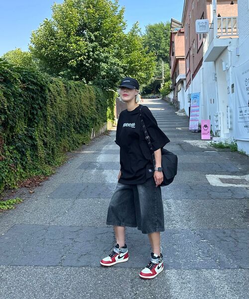ACSHI(アクシ)の「夏 バミューダ ワイド 7部 ウォッシング デニムパンツ ユニセックス(黒青)(その他パンツ・レディース・その他・XS/S/M/L/XL/XXL)」の20枚目の写真