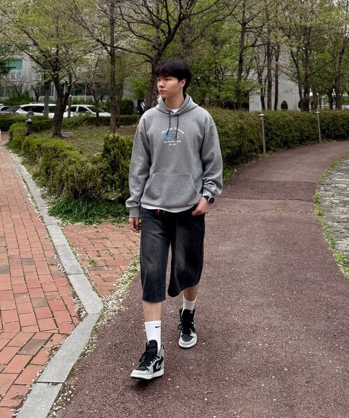 ACSHI(アクシ)の「夏 バミューダ ワイド 7部 ウォッシング デニムパンツ ユニセックス(黒青)(その他パンツ・レディース・その他・XS/S/M/L/XL/XXL)」の5枚目の写真