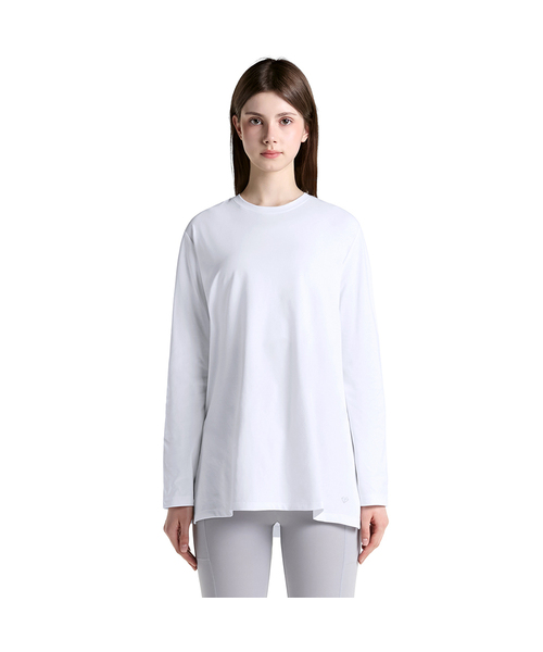 TESLA(テスラ)の「レディース ポリスラブカバーアップ オーバーサイズ 長袖Tシャツ(Tシャツ/カットソー・レディース・ブルー/ベージュ/ホワイト/ブラック・S/M/L/XL/2XL)」の2枚目の写真