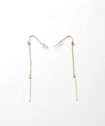 STYLE DELI | 【DELI by】スリムバーロングチェーンピアス(ピアス（両耳用）)