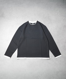 《ハニカムストレッチ レイヤード風Tシャツ》