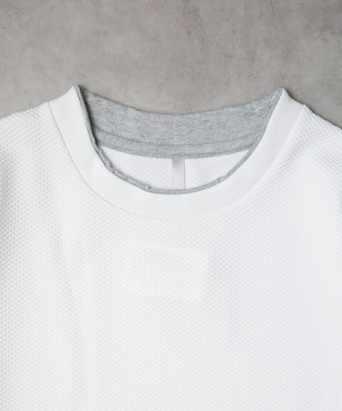 B.I.D.(ビーアイディー)の「《ハニカムストレッチ レイヤード風Tシャツ》(Tシャツ/カットソー・レディース・ホワイト/ブラック/グレー・MEDIUM)」の12枚目の写真