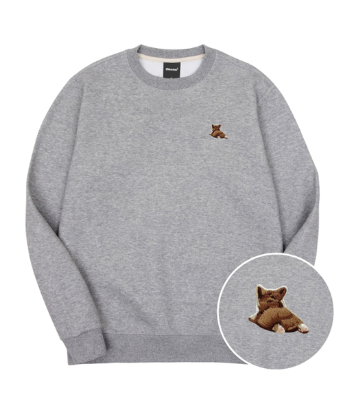 OKSTAR(オクスター)の「ウェルシュコーギー刺繍裏起毛オーバーサイズスウェット(スウェット・レディース・ネイビー/グレー/ブラック・X-LARGE/SMALL/MEDIUM/LARGE)」の3枚目の写真