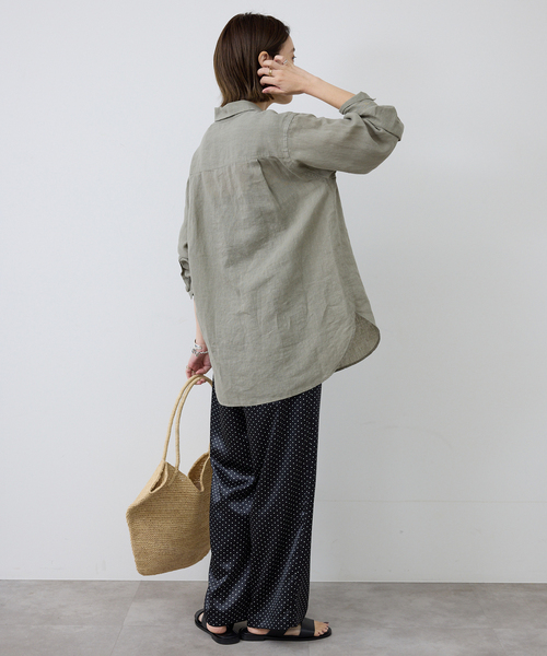 SLOBE IENA(スローブイエナ)の「ドットプリントサテンイージーパンツ(その他パンツ・レディース・ブラック/ホワイト・FREE)」の4枚目の写真