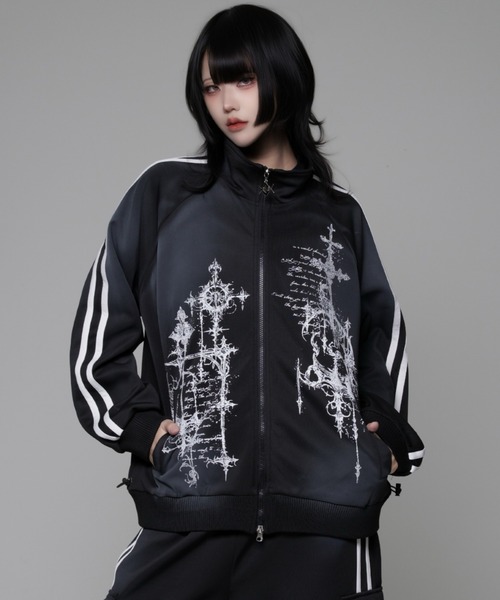 『REFLEM/レフレム』顔料加工プリントトラックジャージ ホワイト REFLEM/レフレム』顔料加工プリントトラックジャージ アクロトーキョー