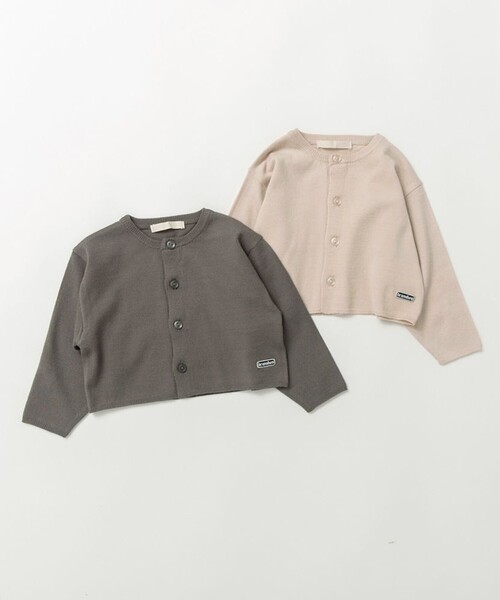 BRANSHES（ブランシェス）の「【ベビー/マシーンウォッシャブル】ニットカーディガン（カーディガン/ボレロ・キッズ・ベージュ/チャコールグレー・FREE）」の12枚目の写真