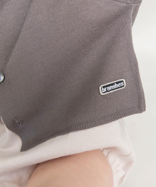 BRANSHES（ブランシェス）の「【ベビー/マシーンウォッシャブル】ニットカーディガン（カーディガン/ボレロ・キッズ・ベージュ/チャコールグレー・FREE）」の3枚目の写真