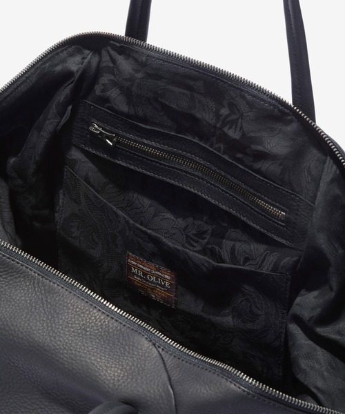 MR.OLIVE（ミスターオリーブ）の「MR.OLIVE/ミスターオリーブ  IMPERMA-LEATHER DRAPE BOSTON BAG 牛革 レザー ボストンバッグ 2026年春夏（ボストンバッグ・メンズ・ブラック/ブラウン・FREE）」の6枚目の写真