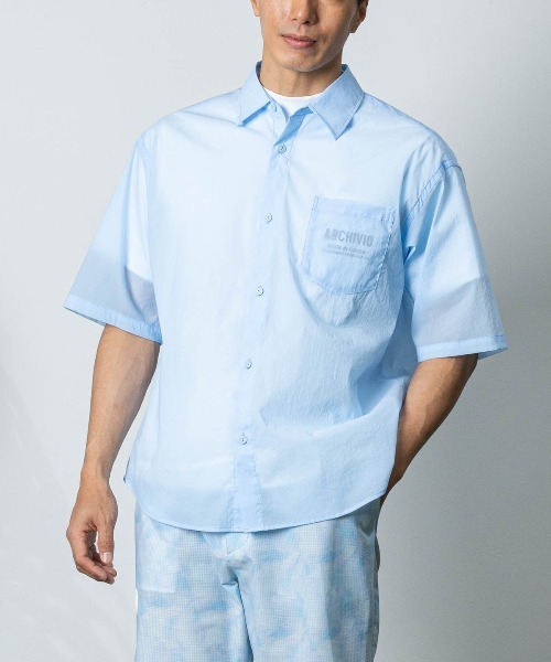 archivio(アルチビオ)の「<MENS>撥水冷感シアーシャツ(シャツ/ブラウス・メンズ・ホワイト/ライトグリーン/ライトブルー・LL/L/M)」の1枚目の写真