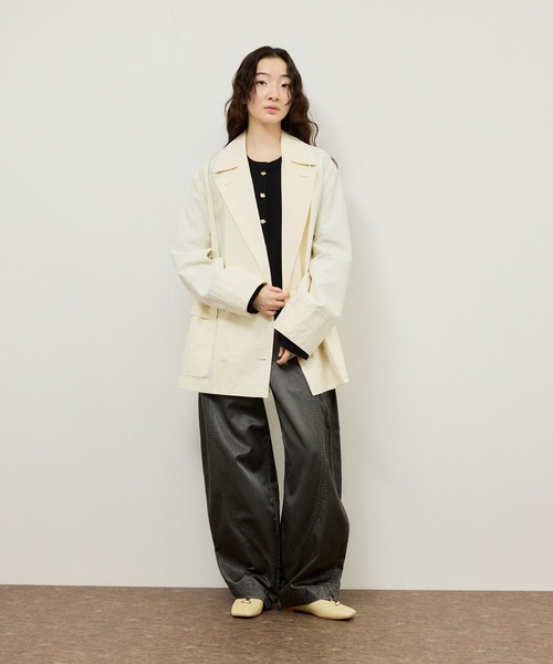 ADAM ET ROPE'(アダムエロペ)の「ピグメントダイエッグパンツ(その他パンツ・レディース・オフホワイト/チャコールグレー・38/36)」の6枚目の写真