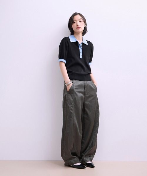 ADAM ET ROPE'(アダムエロペ)の「ピグメントダイエッグパンツ(その他パンツ・レディース・オフホワイト/チャコールグレー・38/36)」の21枚目の写真