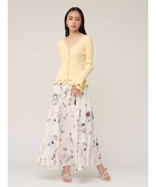 SNIDEL（スナイデル）の「フローラルプリントフレアスカート（スカート・レディース・ピンク/ネイビー/アイボリー・1/0）」の2枚目の写真