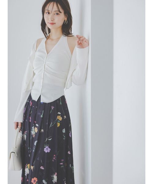 SNIDEL（スナイデル）の「フローラルプリントフレアスカート（スカート・レディース・ピンク/ネイビー/アイボリー・1/0）」の5枚目の写真