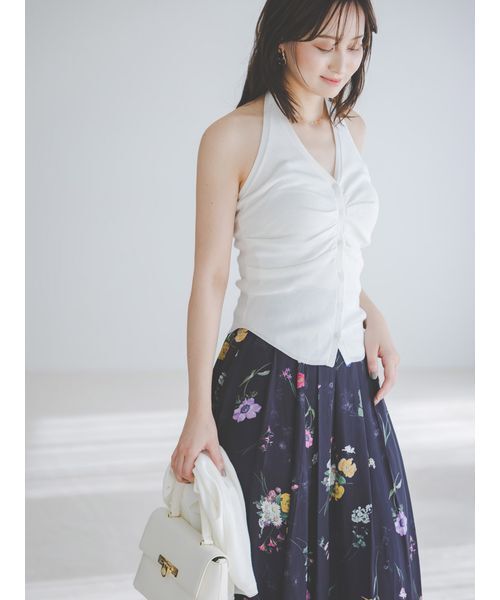 SNIDEL（スナイデル）の「フローラルプリントフレアスカート（スカート・レディース・ピンク/ネイビー/アイボリー・1/0）」の6枚目の写真