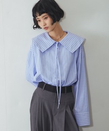 ANOTHER S（アナザーエス）の「ストライプビックカラーシャツ（シャツ/ブラウス）」