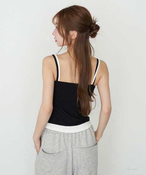 RAY CASSIN(レイカズン)の「パット付レイヤードヘンリーキャミ(キャミソール・レディース・ホワイト/ネイビー/グレー/ブラック・FREE)」の17枚目の写真