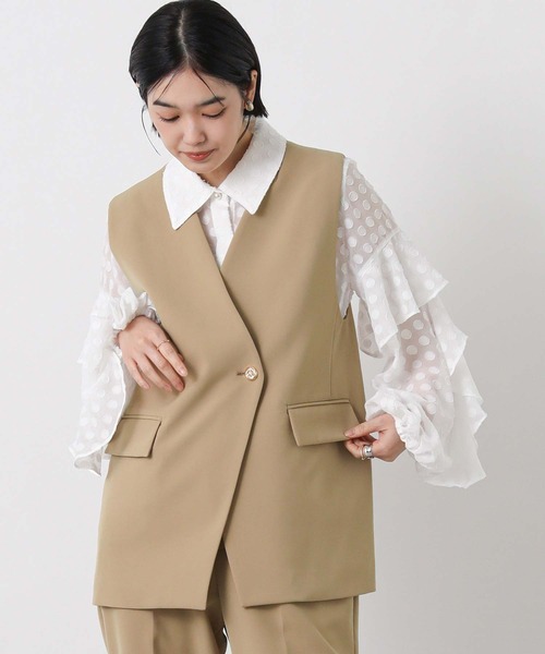 Gready Brilliant(グレディブリリアン)の「WクロスミディVネックベスト(その他アウター・レディース・ブラック/キャメル・36/38)」の18枚目の写真