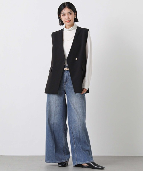 Gready Brilliant(グレディブリリアン)の「WクロスミディVネックベスト(その他アウター・レディース・ブラック/キャメル・36/38)」の3枚目の写真