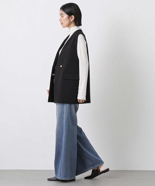 Gready Brilliant(グレディブリリアン)の「WクロスミディVネックベスト(その他アウター・レディース・ブラック/キャメル・36/38)」の4枚目の写真