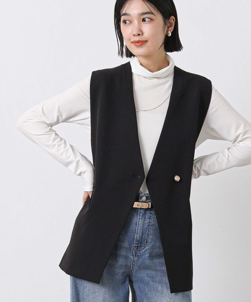 Gready Brilliant(グレディブリリアン)の「WクロスミディVネックベスト(その他アウター・レディース・ブラック/キャメル・36/38)」の7枚目の写真