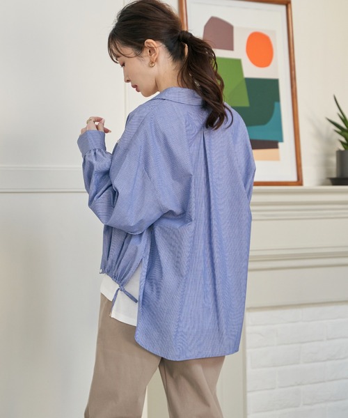 ikka(イッカ)の「【雑誌InRed4月号掲載】ドロストロングテールシャツ【親子コーデ】(シャツ/ブラウス・レディース・ホワイト/ネイビー/ブラウン系その他/グレー/ブルー・L/M/S)」の18枚目の写真