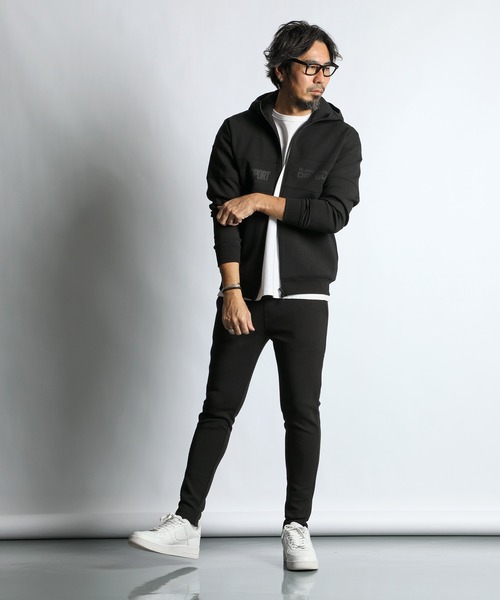 The DUFFER of ST.GEORGE(ザダファーオブセントジョージ)の「〔BLACK LABEL〕SORONA DOUBLE KNIT ATHLETIC SLIM PT:セットアップ対応 ソロナ ダンボールニット スリムパンツ(スウェットパンツ・メンズ・グレー/ブラック/スミクロ・X-LARGE/LARGE/MEDIUM/SMALL)」の9枚目の写真