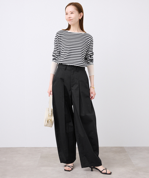 SLOBE IENA（スローブイエナ）の「《接触冷感/WEB限定/追加2》ライトチノタックカーブトラウザー（チノパンツ・レディース・ベージュ/ブラック・36/38）」の22枚目の写真