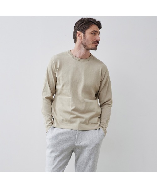 g-stage(ジーステージ)の「洗えるクルーネックニット(ニット/セーター・メンズ・ネイビー/ベージュ・48/46)」の3枚目の写真