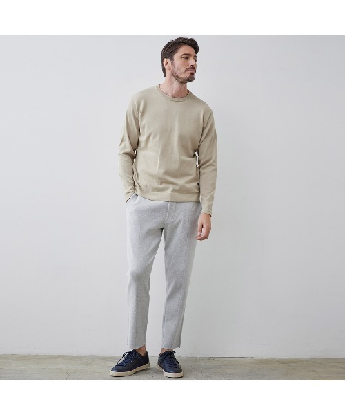 g-stage(ジーステージ)の「洗えるクルーネックニット(ニット/セーター・メンズ・ネイビー/ベージュ・48/46)」の5枚目の写真