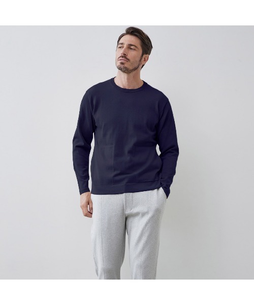 g-stage(ジーステージ)の「洗えるクルーネックニット(ニット/セーター・メンズ・ネイビー/ベージュ・48/46)」の6枚目の写真