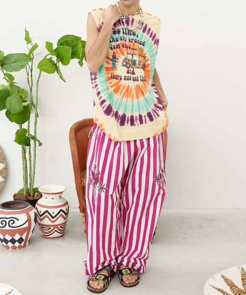 チャイハネ（チャイハネ）の「【チャイハネ】ヒピタイMEN'Sタンクトップ（タンクトップ・メンズ・ブルー/オレンジ/ベージュ・FREE）」の5枚目の写真