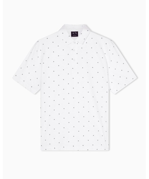 ARMANI EXCHANGE(アルマーニエクスチェンジ)の「【A|X アルマーニ エクスチェンジ】<オンライン限定>オールオーバーマイクロパターン 半袖ポロシャツ/REGULAR(ポロシャツ・メンズ・ネイビー/ホワイト・X-SMALL/X-LARGE/SMALL/MEDIUM/LARGE/XX-LARGE)」の6枚目の写真