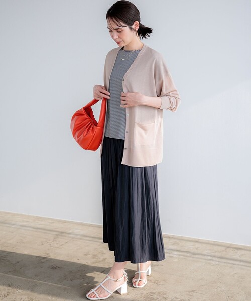 組曲(クミキョク)の「GIZAコットンチュールコンビ カットソー(Tシャツ/カットソー・レディース・ネイビー系/アイボリー系/ネイビー系2・3/2)」の21枚目の写真
