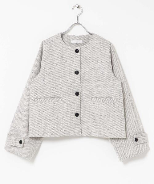 SENSE OF PLACE by URBAN RESEARCH（センスオブプレイスバイアーバンリサーチ）の「ツイードノーカラージャケット（ノーカラージャケット・レディース・ブラック系その他/ホワイト系その他・ONE）」の19枚目の写真