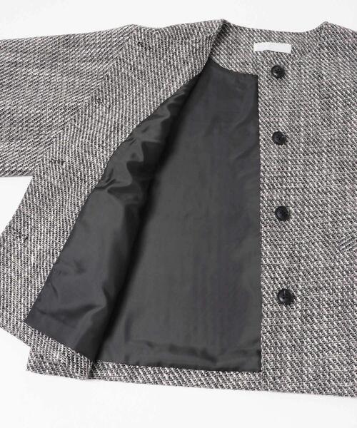 SENSE OF PLACE by URBAN RESEARCH（センスオブプレイスバイアーバンリサーチ）の「ツイードノーカラージャケット（ノーカラージャケット・レディース・ブラック系その他/ホワイト系その他・ONE）」の8枚目の写真
