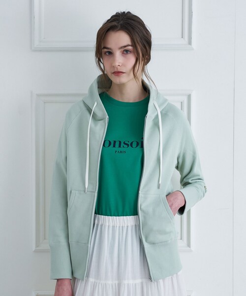 DRESSTERIOR（ドレステリア）の「コットン裏毛フーディー（パーカー・レディース・ホワイト/グレー/ブラック/グリーン系・36/38）」の4枚目の写真