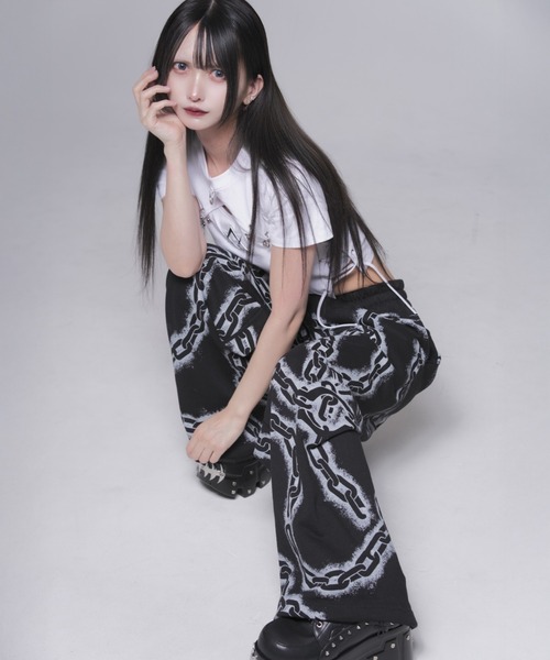 REFLEM(レフレム)の「『REFLEM/レフレム』チェーンプリントワイドスウェットパンツ(スウェットパンツ・レディース・グレー/ブラック・FREE)」の21枚目の写真