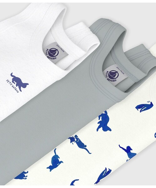PETIT BATEAU(プチバトー)の「キャットプリントノースリーブボディ3枚組(ロンパース・キッズ・その他1・6MONTH/12MONTH/18MONTH/24MONTH)」の3枚目の写真