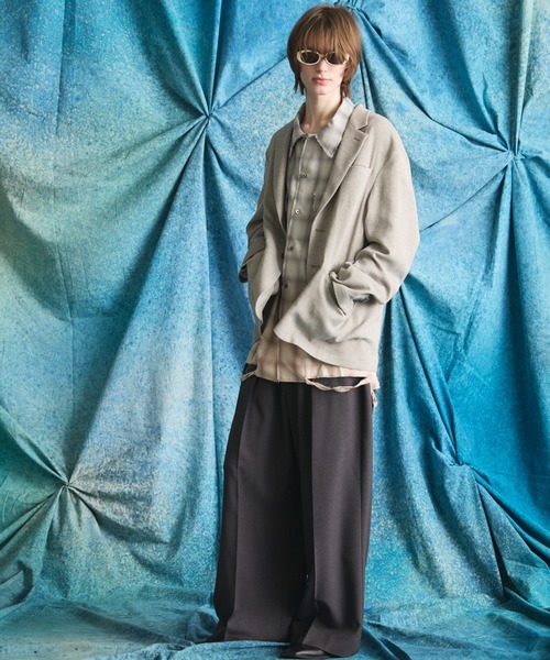 MAISON SPECIAL(メゾンスペシャル)の「《UNISEX》DRY Tweed Relax-Over 2B Tailored Jacket/ドライツイードリラックスオーバー2Bテーラードジャケット【MAISON SPECIAL/メゾンスペシャル】■セットアップ対応■(テーラードジャケット・メンズ・グレー/ブラック・2/1/0)」の17枚目の写真