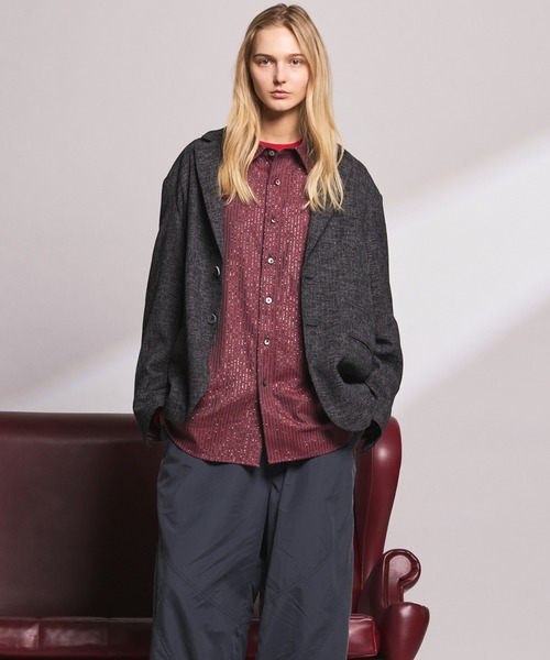 MAISON SPECIAL(メゾンスペシャル)の「《UNISEX》DRY Tweed Relax-Over 2B Tailored Jacket/ドライツイードリラックスオーバー2Bテーラードジャケット【MAISON SPECIAL/メゾンスペシャル】■セットアップ対応■(テーラードジャケット・メンズ・グレー/ブラック・2/1/0)」の18枚目の写真