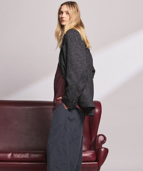 MAISON SPECIAL(メゾンスペシャル)の「《UNISEX》DRY Tweed Relax-Over 2B Tailored Jacket/ドライツイードリラックスオーバー2Bテーラードジャケット【MAISON SPECIAL/メゾンスペシャル】■セットアップ対応■(テーラードジャケット・メンズ・グレー/ブラック・2/1/0)」の19枚目の写真