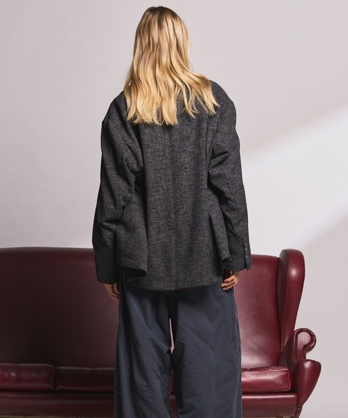 MAISON SPECIAL(メゾンスペシャル)の「《UNISEX》DRY Tweed Relax-Over 2B Tailored Jacket/ドライツイードリラックスオーバー2Bテーラードジャケット【MAISON SPECIAL/メゾンスペシャル】■セットアップ対応■(テーラードジャケット・メンズ・グレー/ブラック・2/1/0)」の3枚目の写真