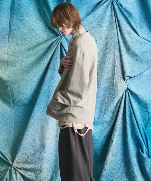 MAISON SPECIAL(メゾンスペシャル)の「《UNISEX》DRY Tweed Relax-Over 2B Tailored Jacket/ドライツイードリラックスオーバー2Bテーラードジャケット【MAISON SPECIAL/メゾンスペシャル】■セットアップ対応■(テーラードジャケット・メンズ・グレー/ブラック・2/1/0)」の5枚目の写真